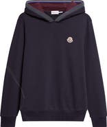 Moncler Logo Patch Brushed Cotton Hoodie
