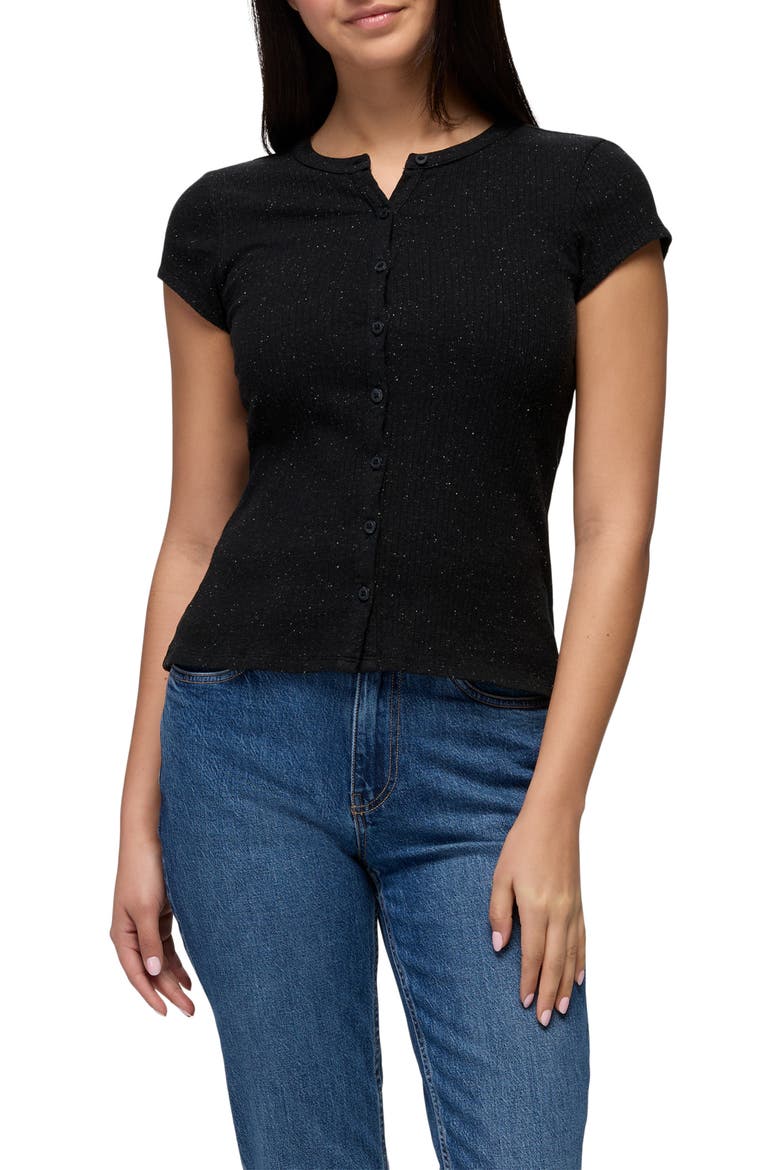Cambria Cove Stretch Organic Cotton Cardigan, Main, color, BLACK HEATHER