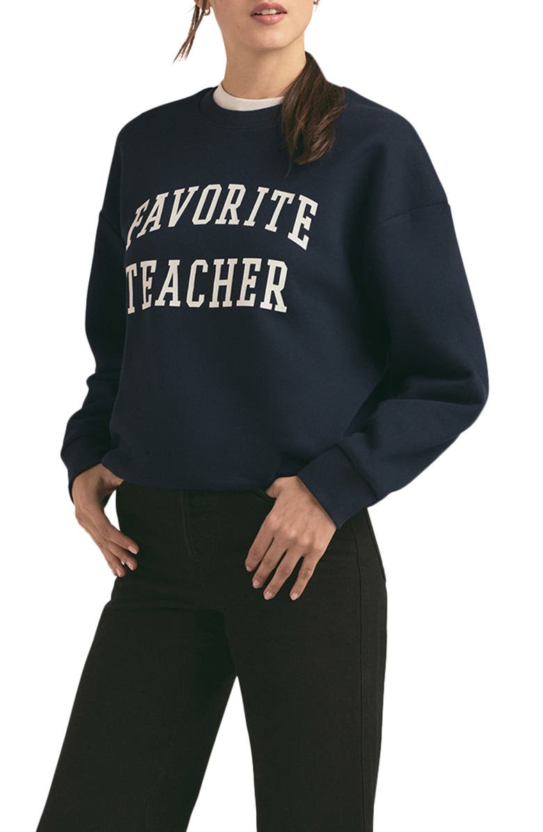 Favorite Daughter Favorite Teacher Sweatshirt, Alternate, color, Navy