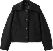 MANGO Wool Blend Crop Jacket