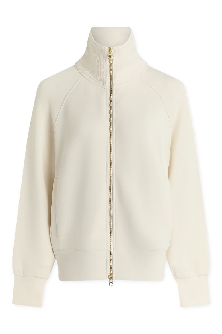 Tyde Mixed Media Zip Front Sweatshirt, Alternate, color, PRISTINE