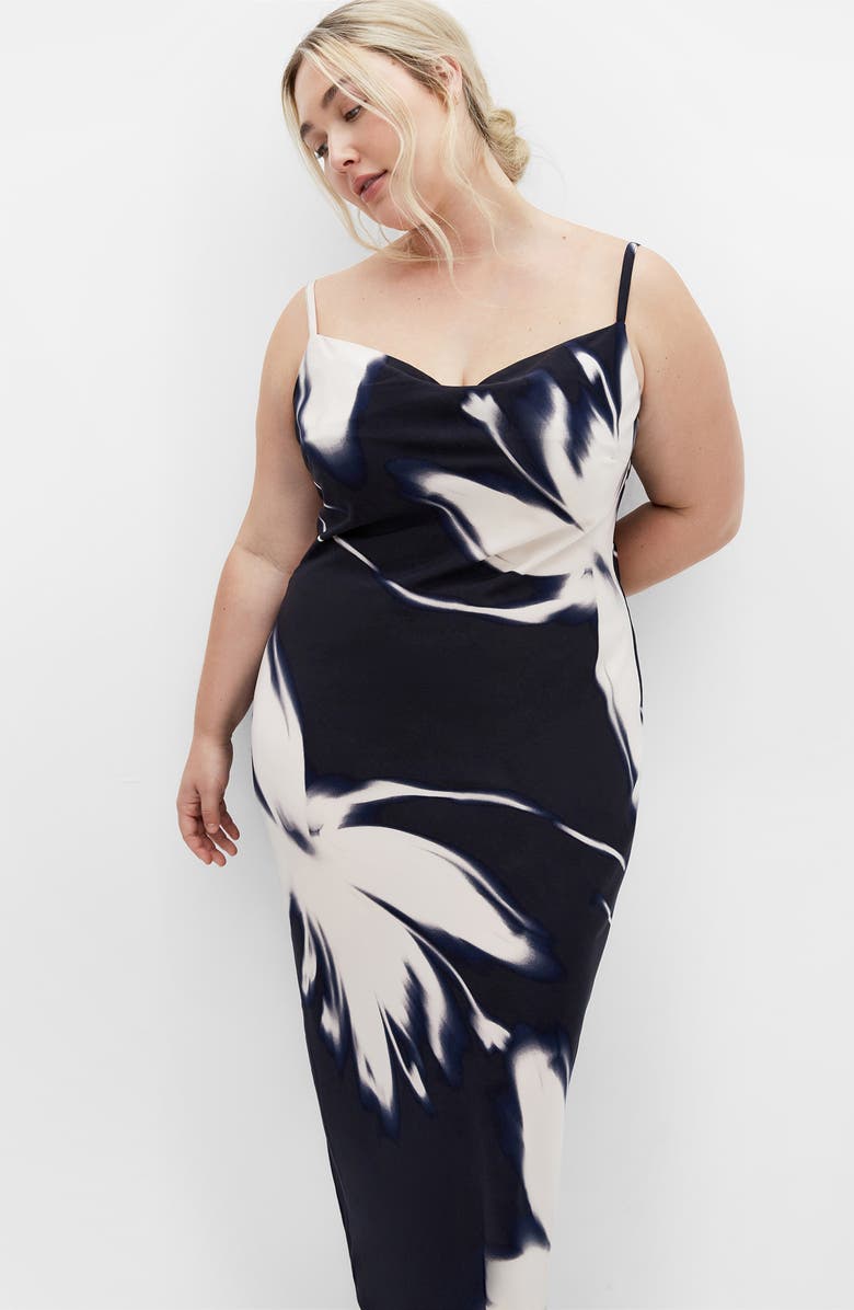 City Chic Ciara Cowl Neck Slipdress, Alternate, color, 