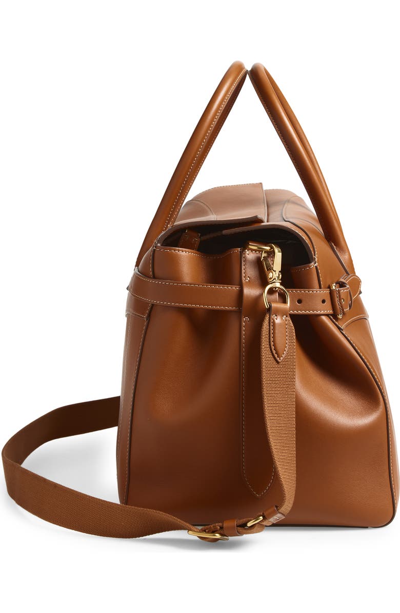 Ralph Lauren Purple Label Bedford Calfskin Leather Duffle Bag, Alternate, color, Gold