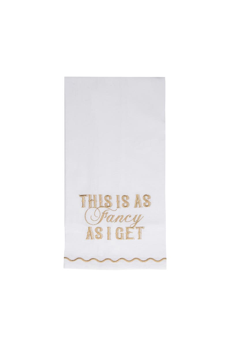 Totalee Gift This Is As Fancy Gold Thread Tea Towel Cotton Gold, Main, color, White