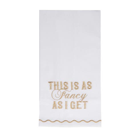 This Is As Fancy Gold Thread Tea Towel Cotton Gold