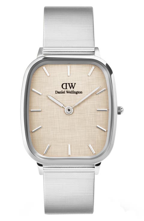 Marlon Linen Wire Bracelet Watch, 32mm x 36mm