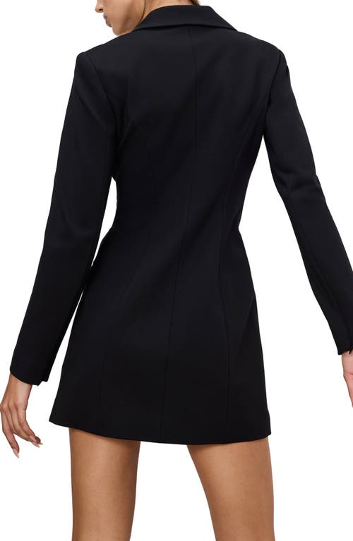 Good American Luxe Suiting Exec Long Sleeve Blazer Minidress In Black