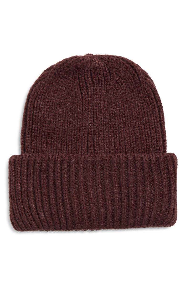 Treasure & Bond Classic Knit Cuffed Beanie, Main, color, Burgundy Fudge