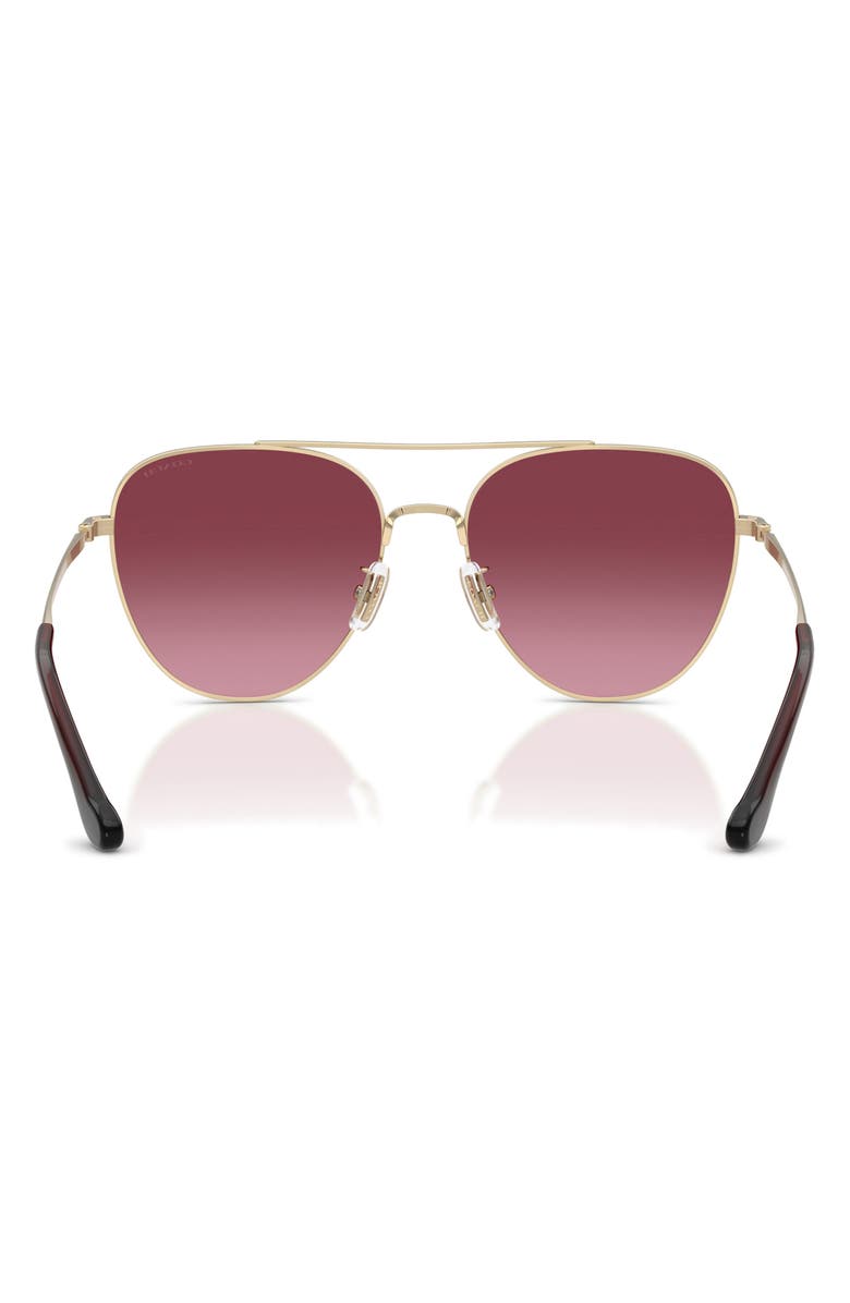 COACH 56mm Gradient Pilot Sunglasses, Alternate, color, Light Gold / Merlot Gradient