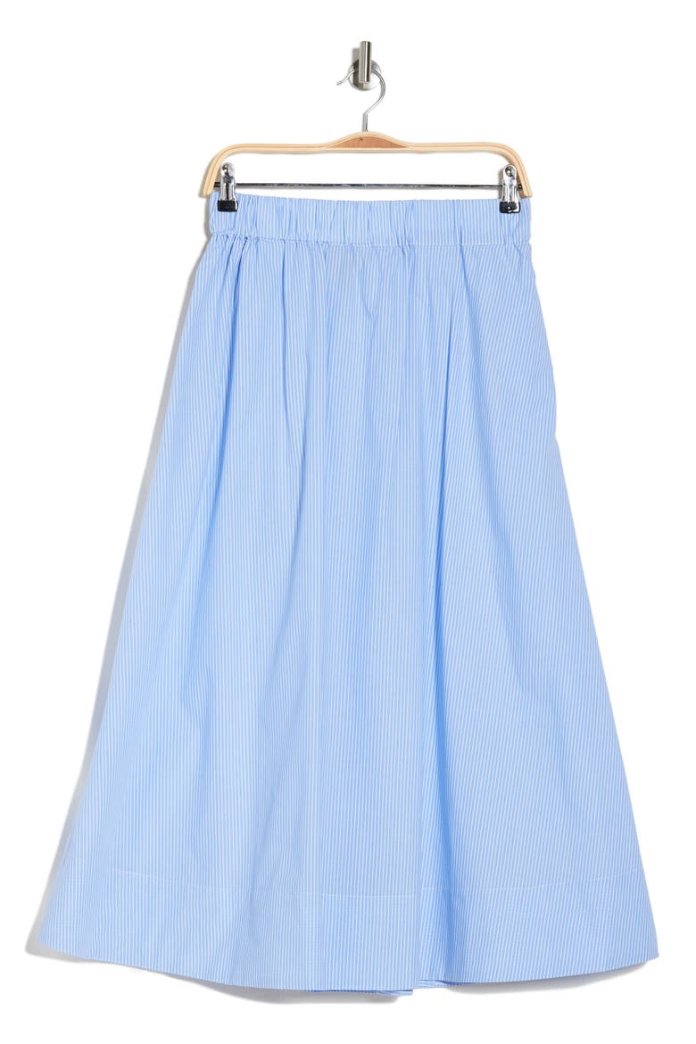 Cotton Poplin Skirt, Alternate, color, BLUE STRIPE