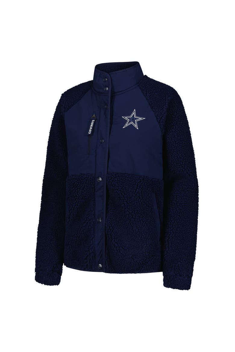 Women's Starter Navy Dallas Cowboys On the Ball Sherpa Jacket, Alternate, color, Navy
