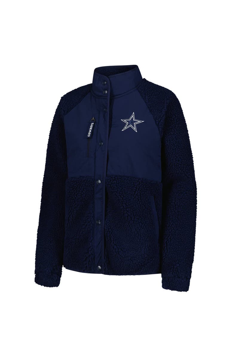 STARTER Women's Starter Navy Dallas Cowboys On the Ball Sherpa Jacket, Alternate, color, Navy