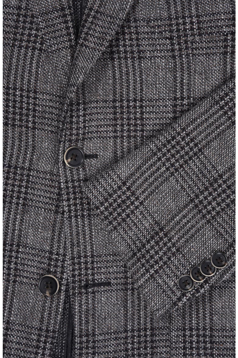 Plaid Wool Blend Sport Coat, Alternate, color, GREY