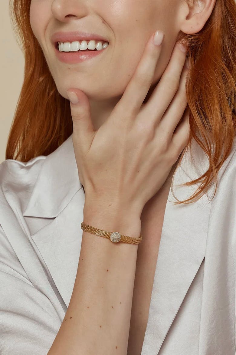 14k Gold Plated Elise Bracelet Dainty Minimalist Everyday Jewelry, Alternate, color, Gold