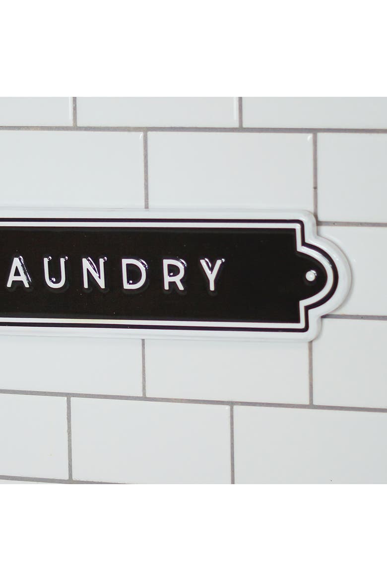 Metal Black Embossed Laundry Sign, 18 Inch Decorative Wall Sign, Alternate, color, Black