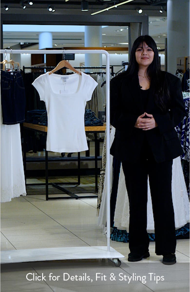 Rib Square Neck T-Shirt, sales video thumbnail