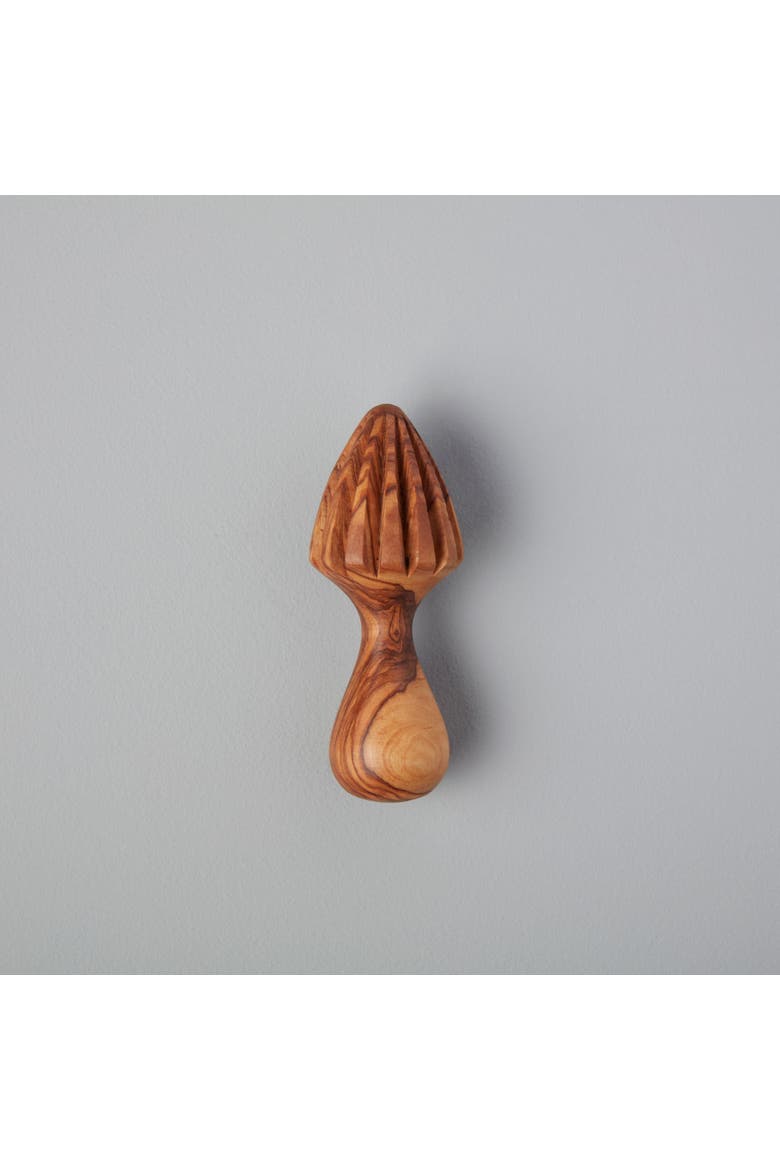 Olive Wood Citrus Press, Alternate, color, Olive