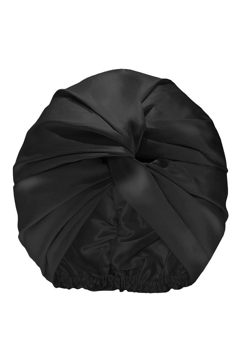Pure Silk Hair Wrap, Alternate, color, BLACK
