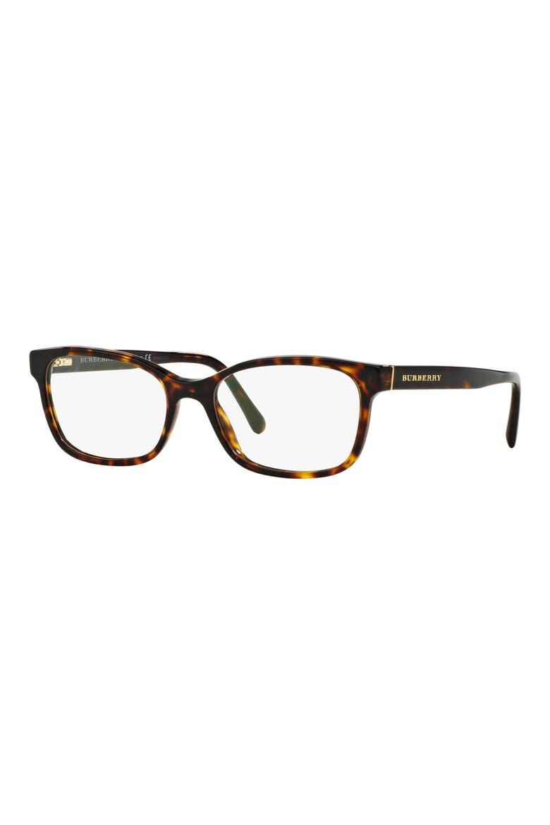 52mm Rectangular Optical Glasses, Alternate, color, DARK HAVANA