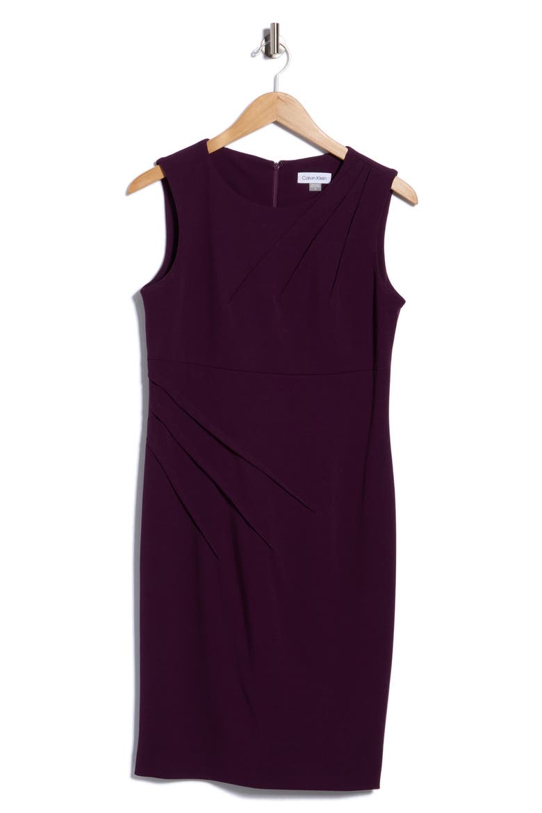 Ruched Sheath Dress, Main, color, AUBERGINE