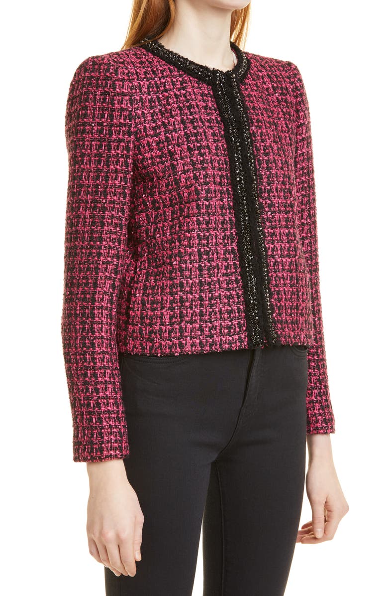 Alice + Olivia Kidman Tweed Jacket, Alternate, color, 