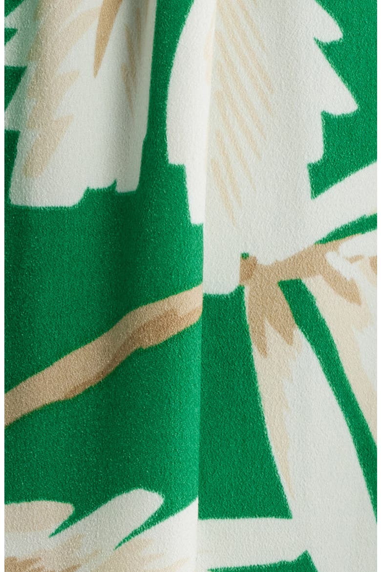 Palm Print Smocked Tiered Maxi Dress, Alternate, color, TROPICAL GREEN MULTI