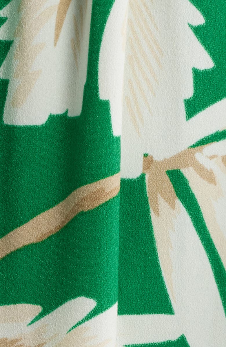 Anne Klein Palm Print Smocked Tiered Maxi Dress, Alternate, color,