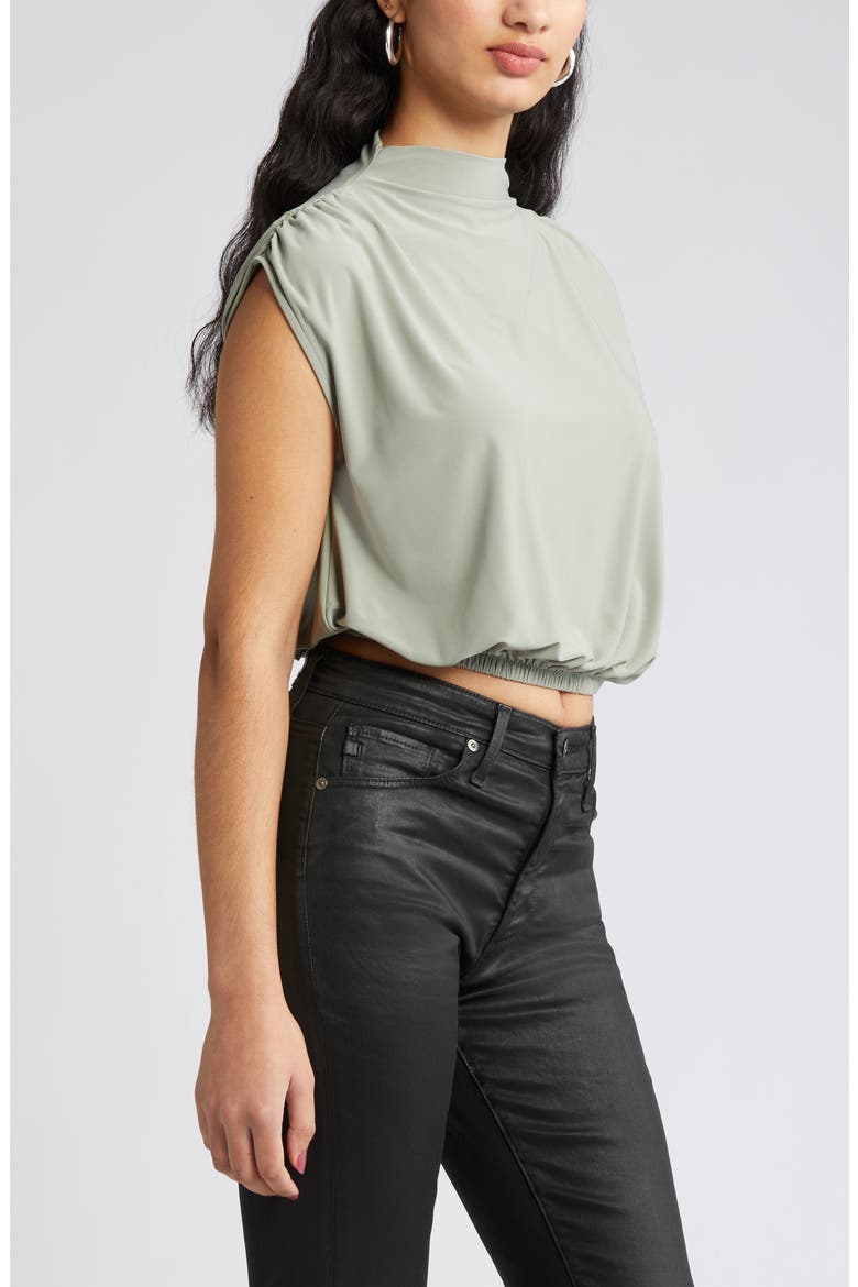 Knit Blouson Crop Top, Alternate, color, GREEN HALO