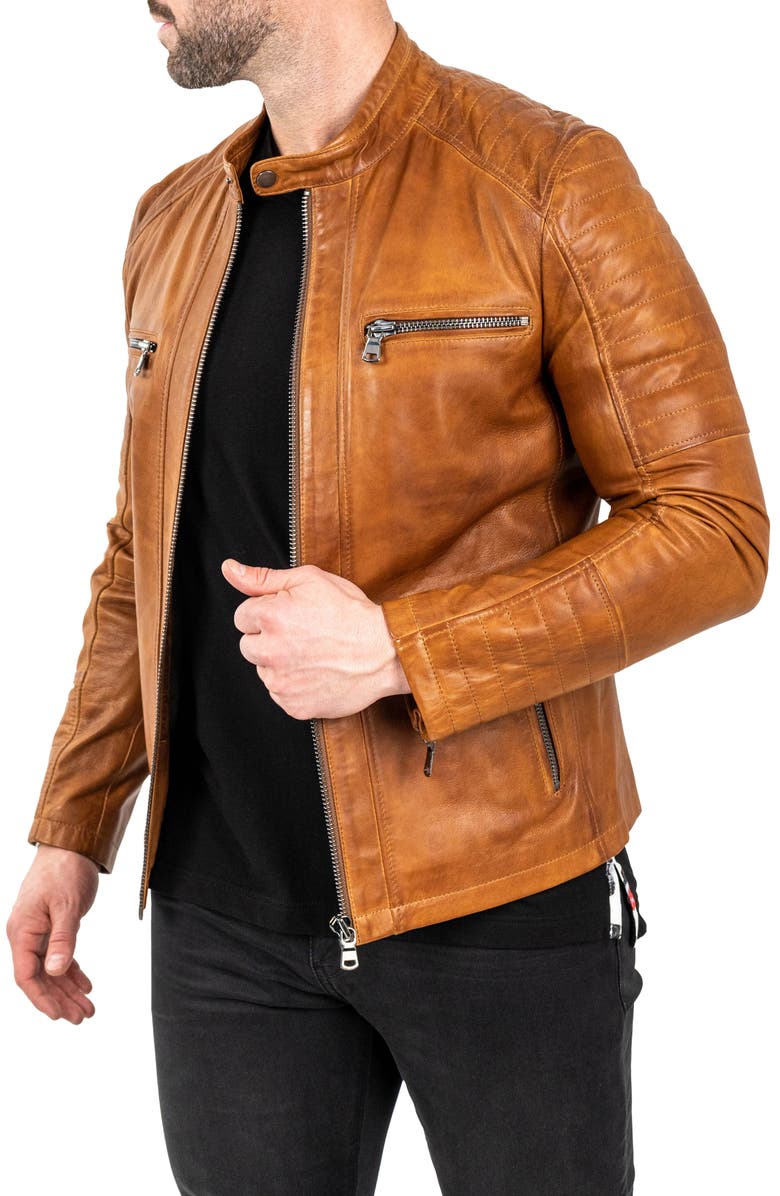 Maceoo Leather Moto Jacket, Alternate, color, 