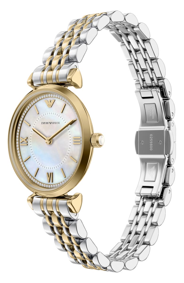 Emporio Armani Mother-of-Pearl Two-Tone Bracelet Watch Set, 32mm, Alternate, color,