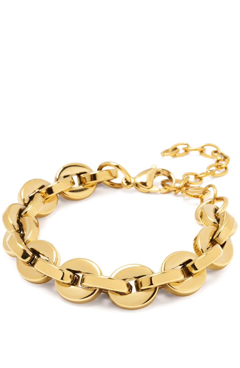 Nialaya Paperclip Chain Bracelet, Main, color, Gold