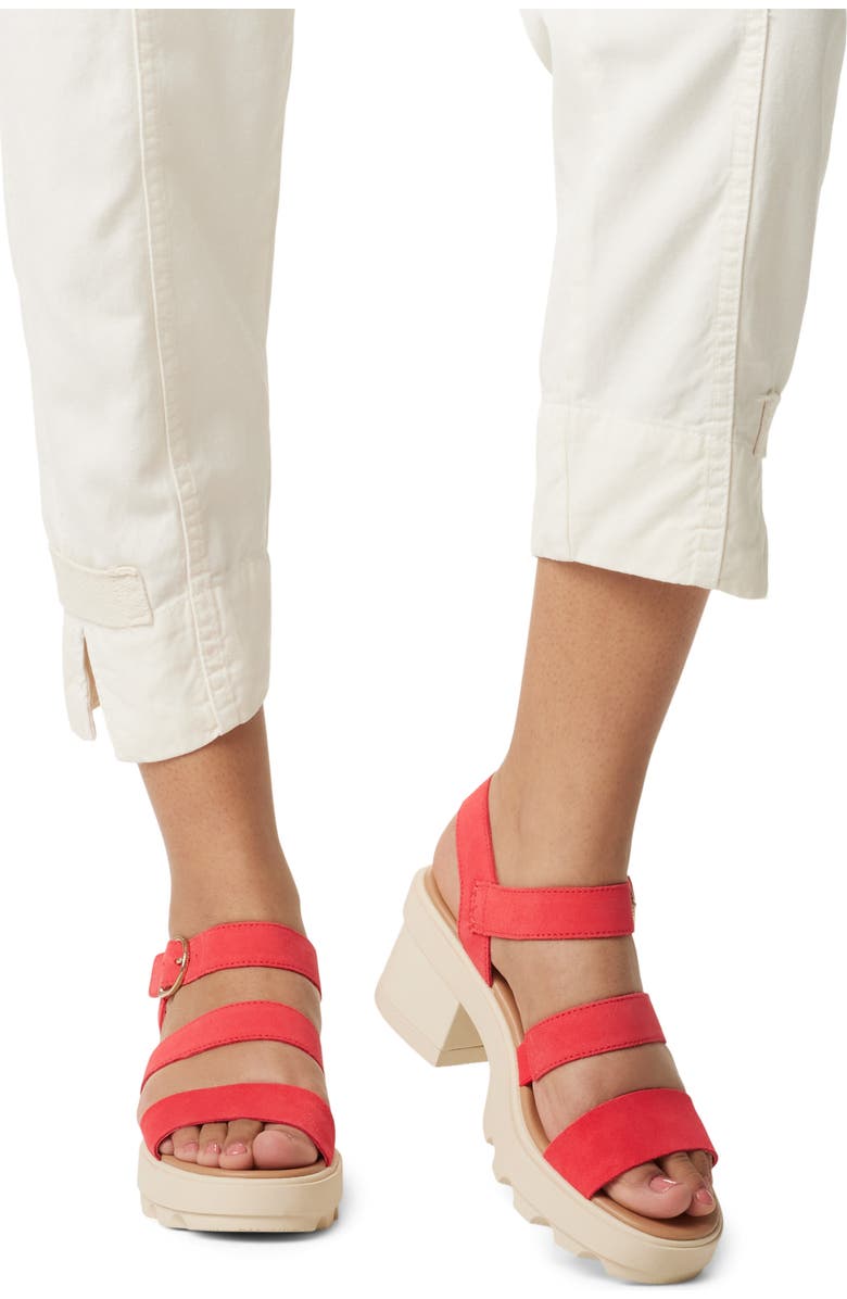 SOREL Joanie Ankle Strap Platform Sandal, Alternate, color, Red Glo/ Honey White