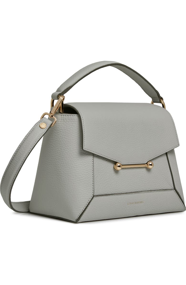 Strathberry Mosaic Leather Top Handle Bag, Alternate, color, Marble Grey