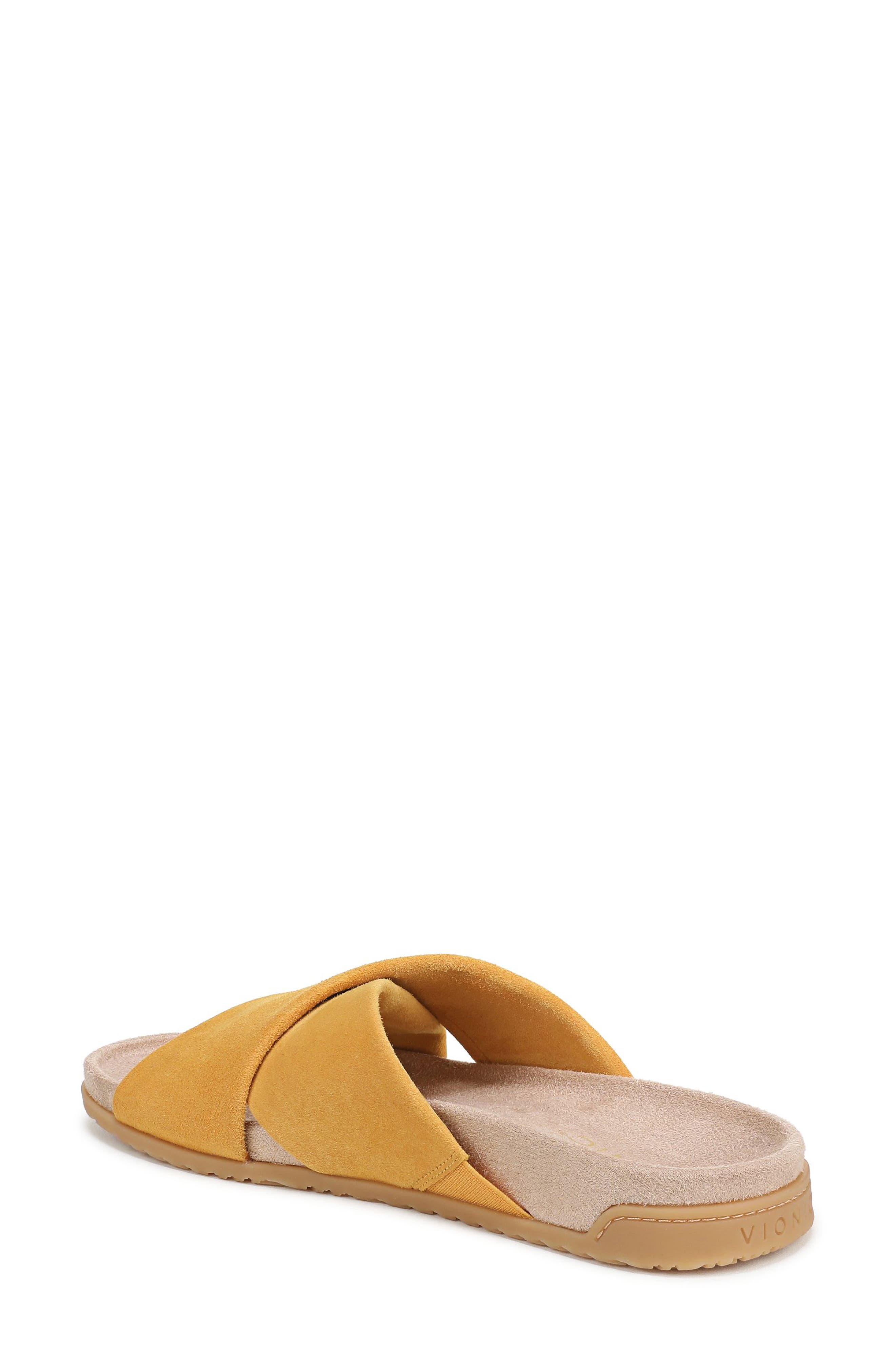 Etna Crossover Slide Sandal, Alternate, color, AMBER YELLOW