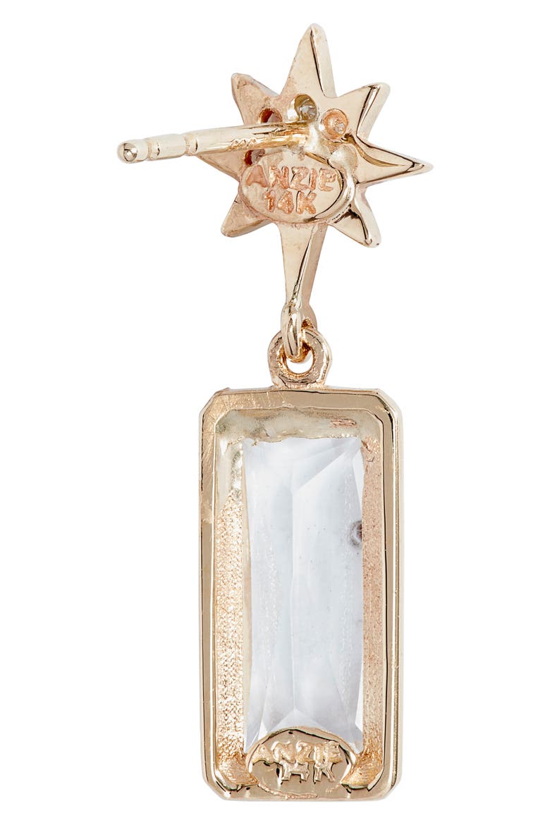 Starburst White Topaz Drop Earrings, Alternate, color, YELLOW GOLD/ WHITE