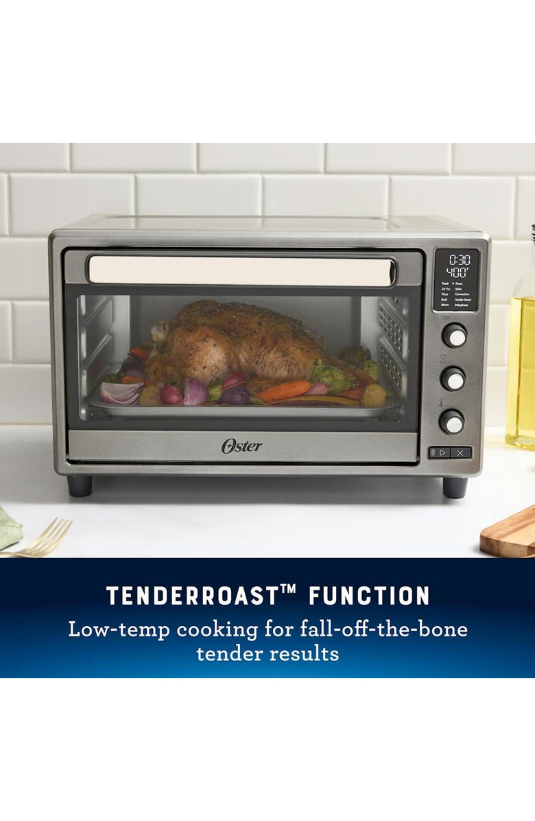 OSTER 10 Function Digital Display Air Fryer and Countertop Toaster Oven, Alternate, color, Silver