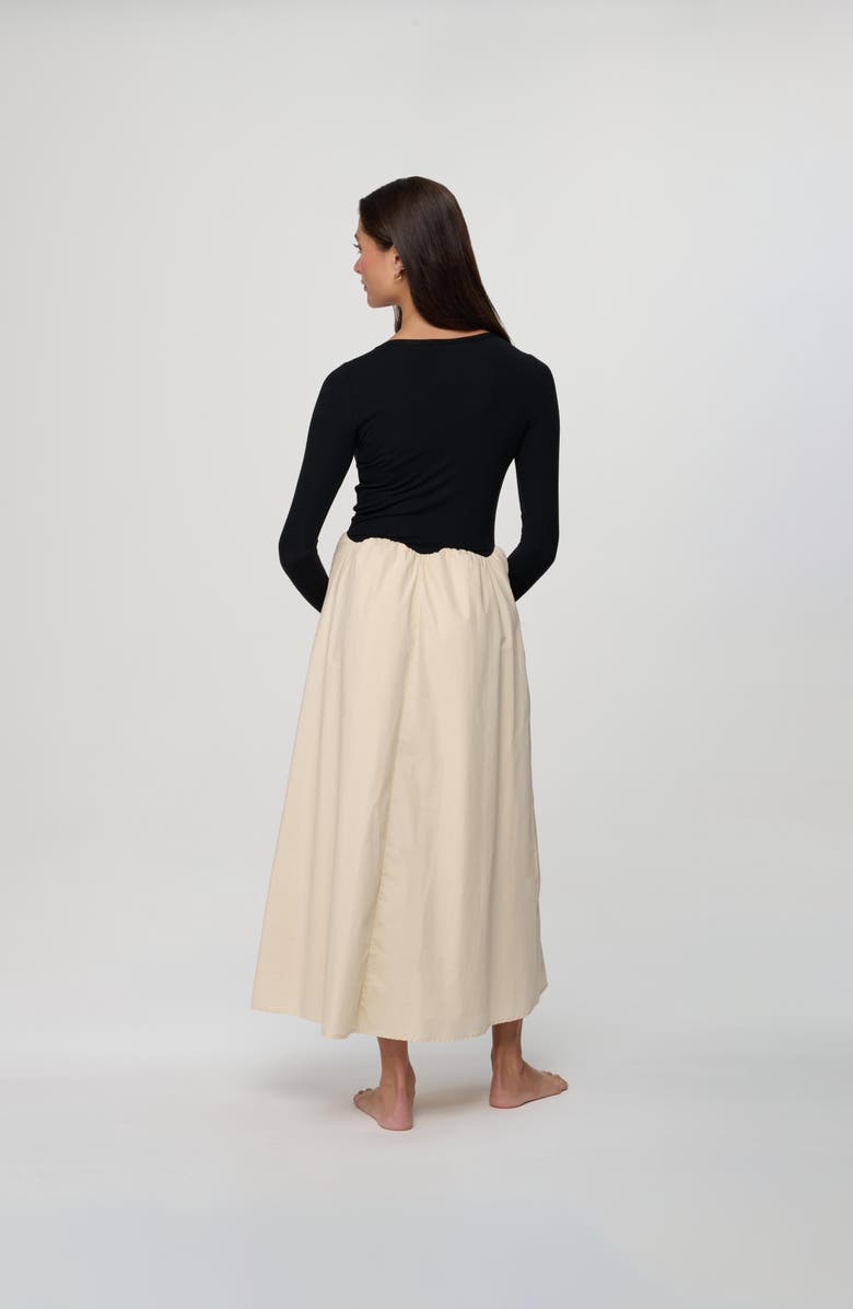 By Tess Collection Brynn Dress, Alternate, color, Black / Cream
