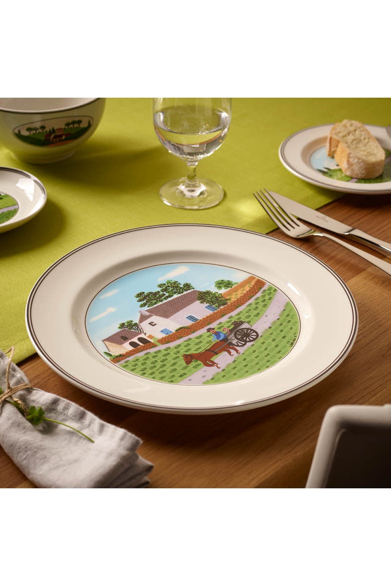 Design Naif Dinner Plate #1 Going to Market, Alternate, color, None