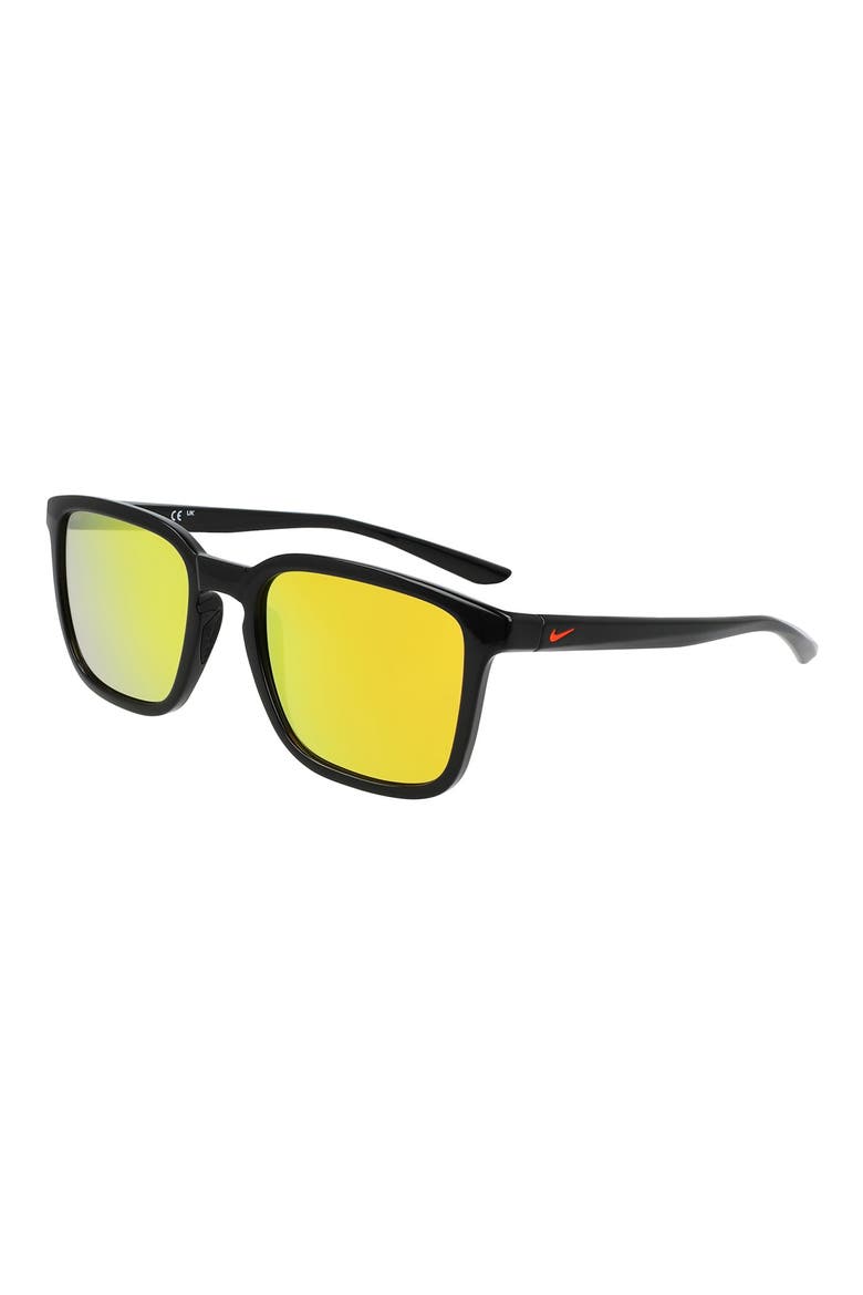 Circuit Team 55mm Square Sunglasses, Alternate, color, BLACK/ ORANGE MIRROR