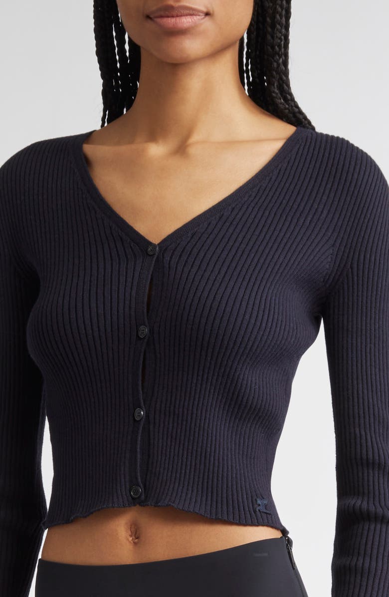 Courrèges Solar Light Rib Crop Cardigan, Alternate, color,