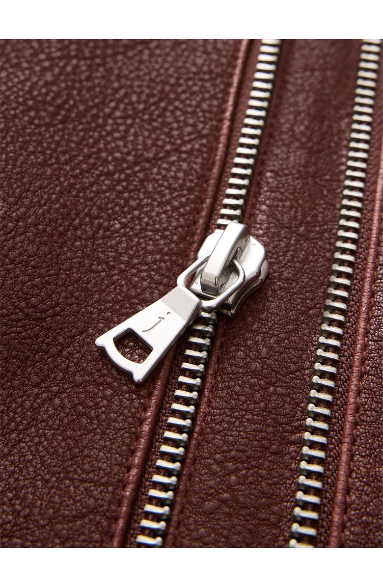 John Varvatos Xavier Leather Jacket, Alternate, color, Tamarind