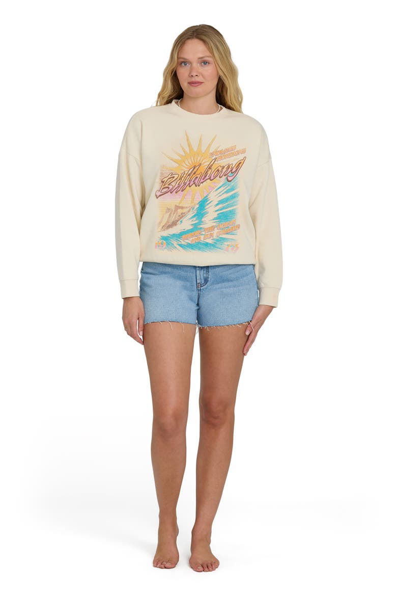 Echo Oversize Fleece Graphic Sweatshirt, Alternate, color, WHITE CAP