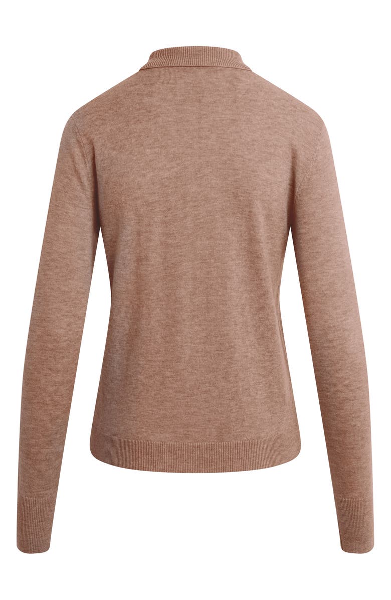 Favorite Daughter The Cleo Merino Wool Blend Henley Sweater, Alternate, color, Mocha
