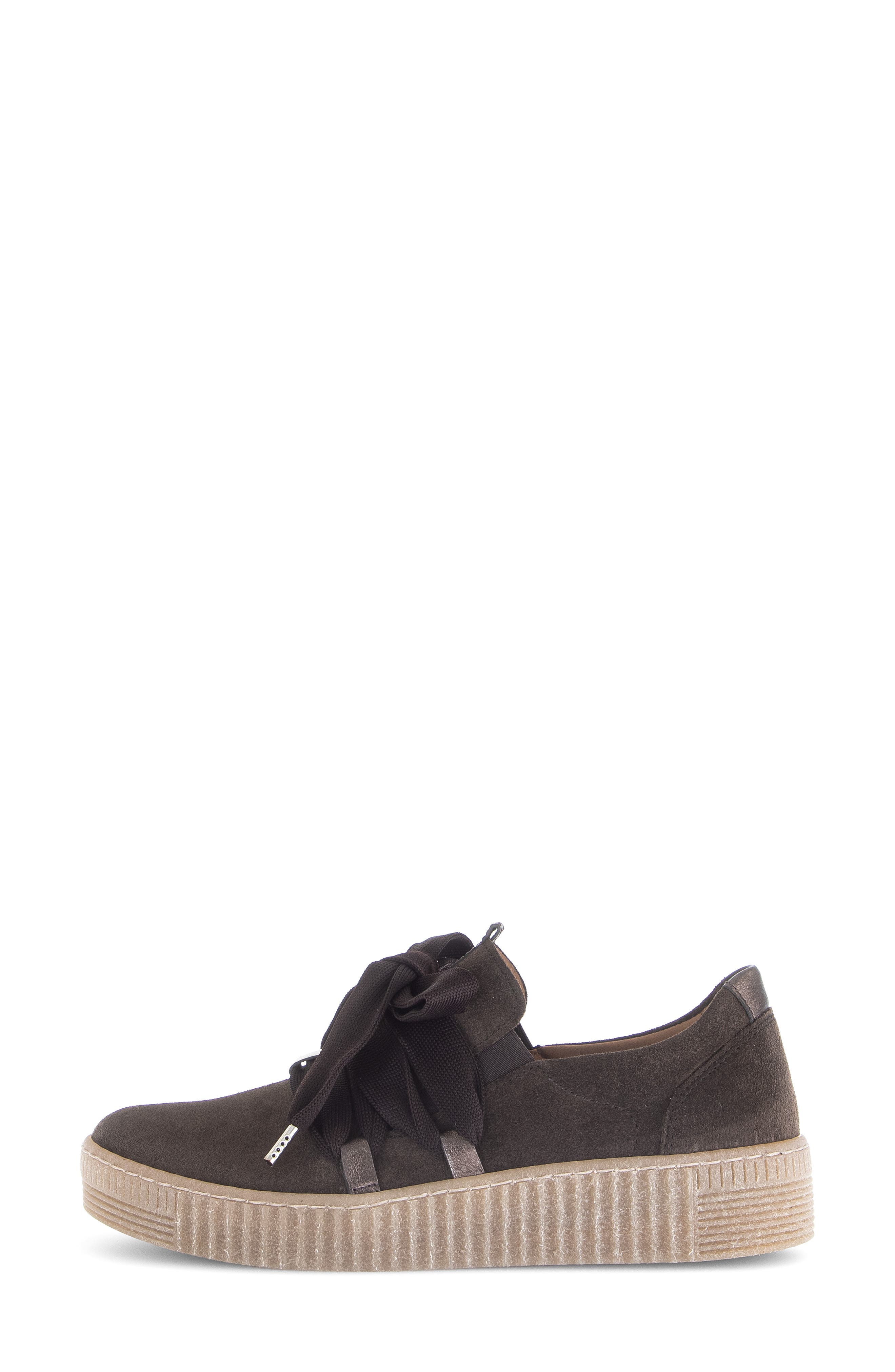 Gabor Bow Platform Sneaker, Alternate, color, English Brown