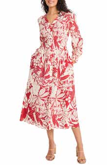 Long Sleeve Button-Up Midi Dress