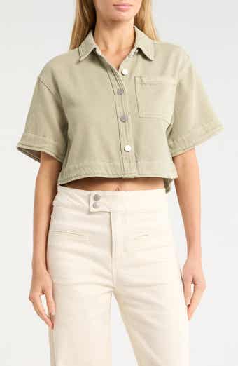Habitual Crop Stretch Cotton Shacket
