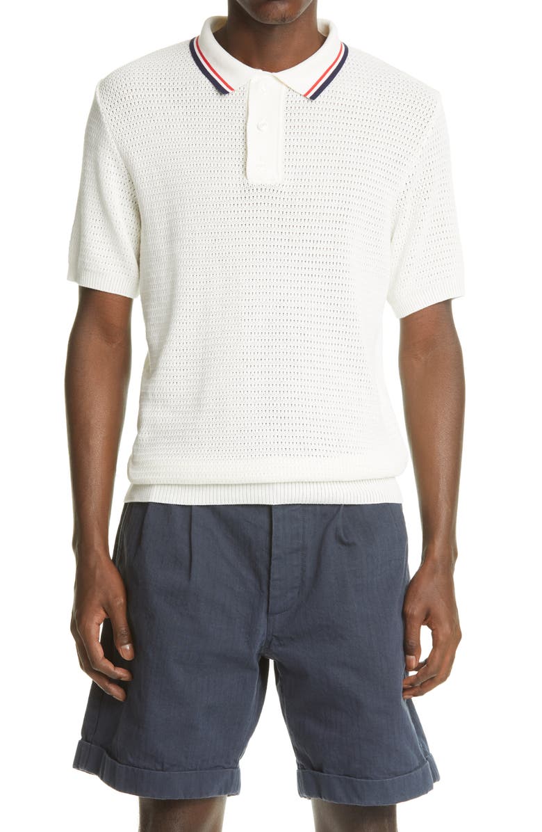 Noah Tipped Short Sleeve Mesh Knit Polo, Main, color, 