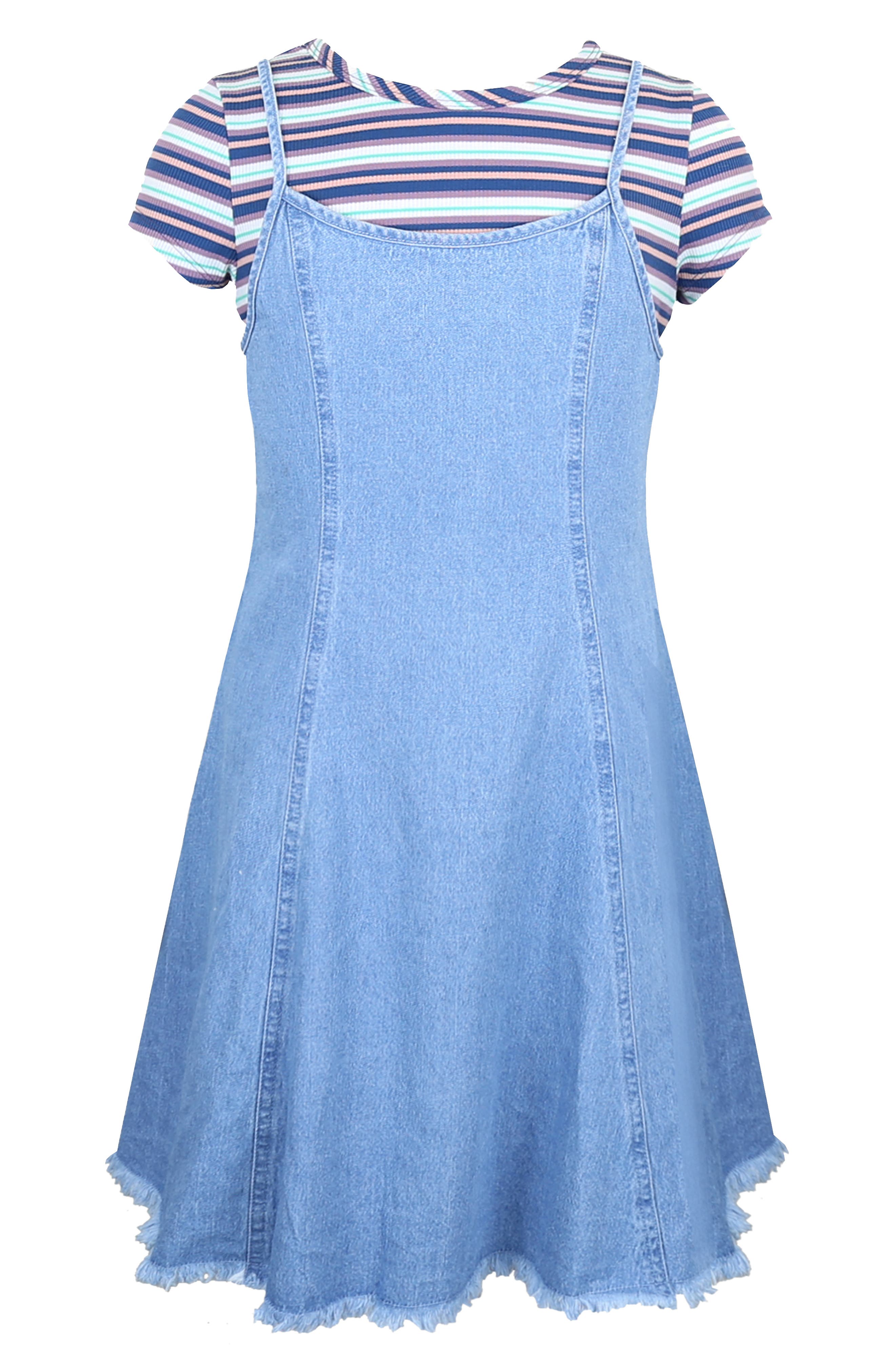 Kids' Striped T-Shirt & Denim Dress Set