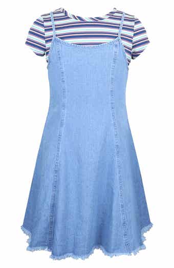 Kids' Striped T-Shirt & Denim Dress Set