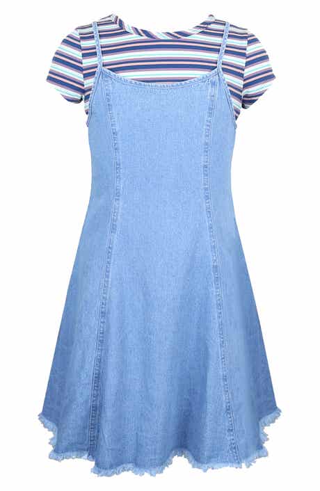 Kids' Striped T-Shirt & Denim Dress Set